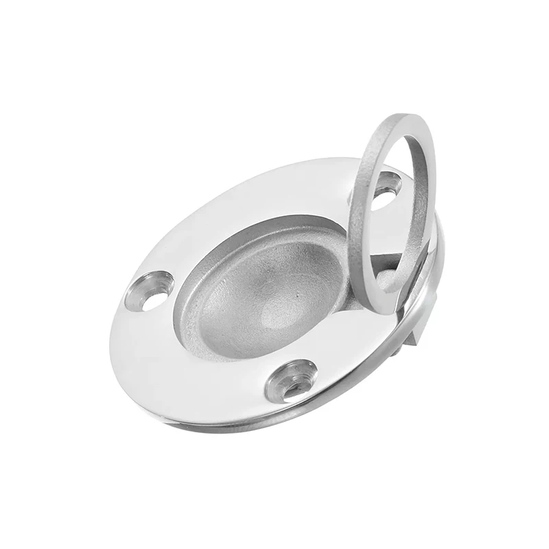 1Pcs 50mm 2Inch Round Flush Pull Handle Stainless Steel Recessed Lifting Ring Pull For Boat Hatch Cabinet Wardrobe Cupboard Draw