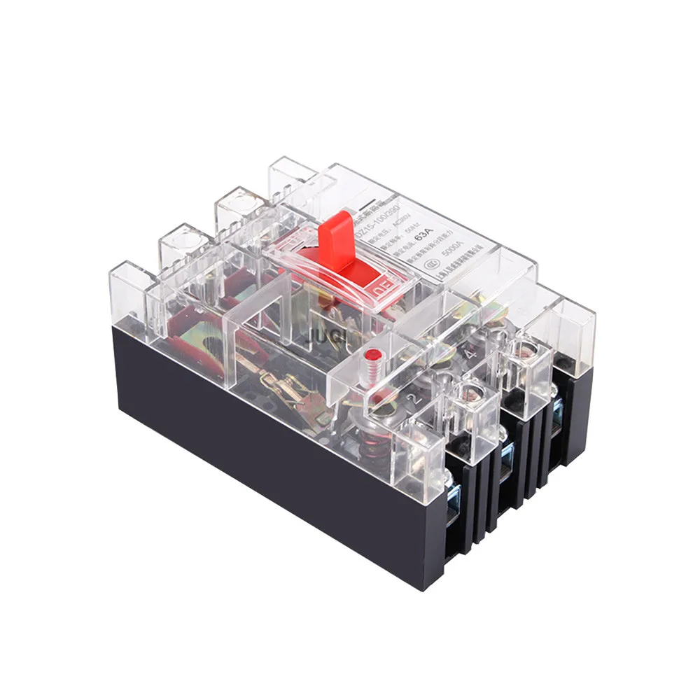 Transparent Molded Case Circuit Breaker /MCCB/ Air Switch Protector DZ15-100/390 25A/32A/40A/63A/100A  2/3P ON-OFF