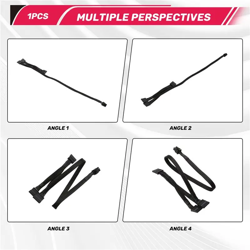 N35R-For Corsair RM/RMX/RM I/HX/Hxi/CX/CX-M/CS/CS-M Series Compatible 6Pin To 3 SATA Straight Power Cable For SSD HDD Modules Rm