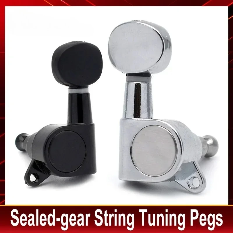 

Small Oval Concave Button Sealed-gear String Ukulele Tuning Pegs Key Machine Tuners Heads Chrome Black for Choose