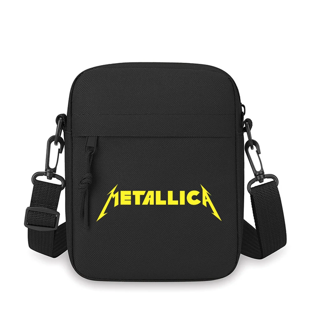 

Yellow logo metal band name Men Crossbody Bag Single Shoulder Women Cartoon Anime Film Printing Design Unisex