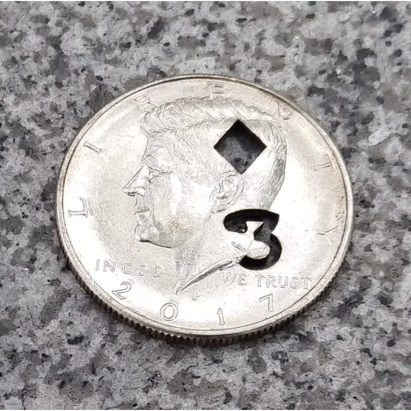 لكمات نصف دولار يحمل علامة لهب عملة سحرية Mentalism الخدع السحرية الوهم بطاقة التنبؤ إحياء عن قرب ماجيا