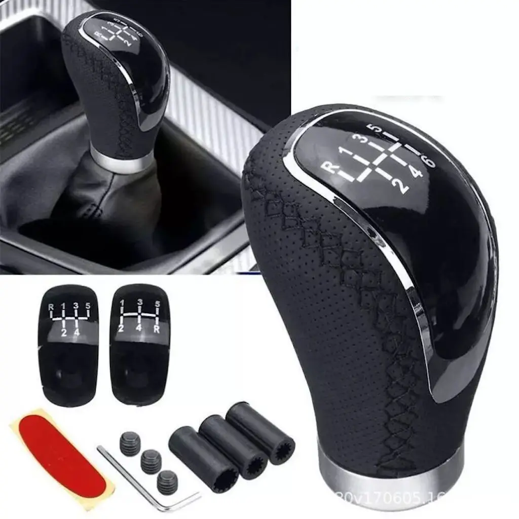 

5 6-скоростной 5R автомобильный AT MT из искусственной кожи, алюминиевая ручка переключения передач, рычаг переключения передач, рычаг переключения передач, ручки головного шара