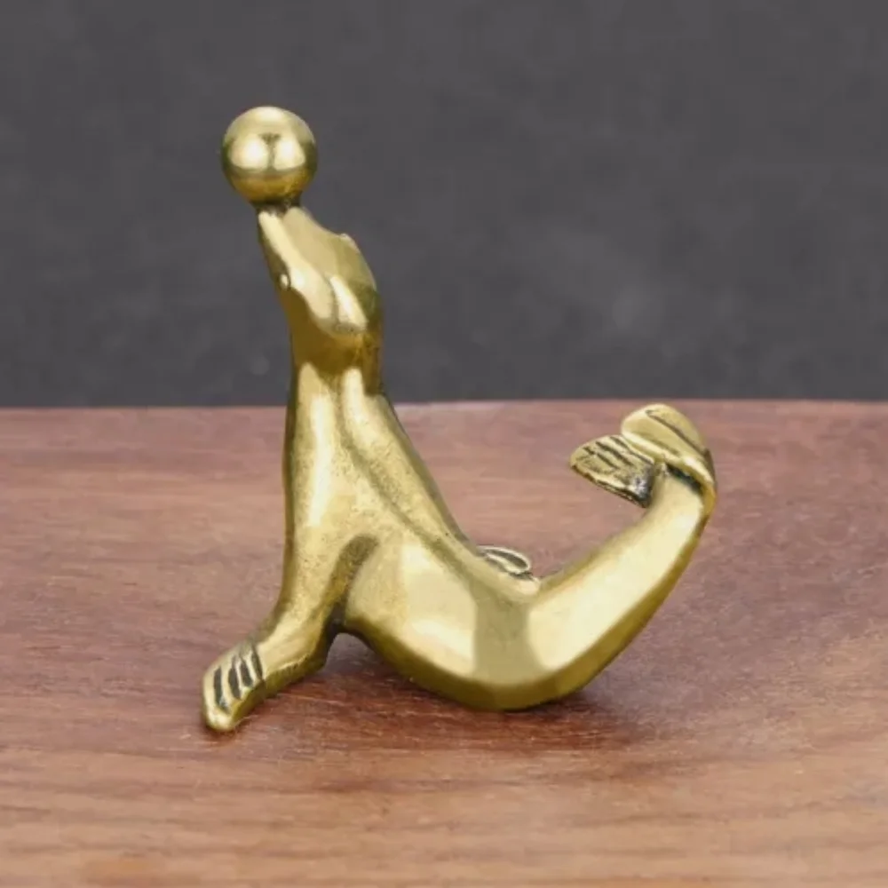 Picture 5: Solid Brass Sea Lion Figurine Small Statue Home Ornament Figurines Collectibles