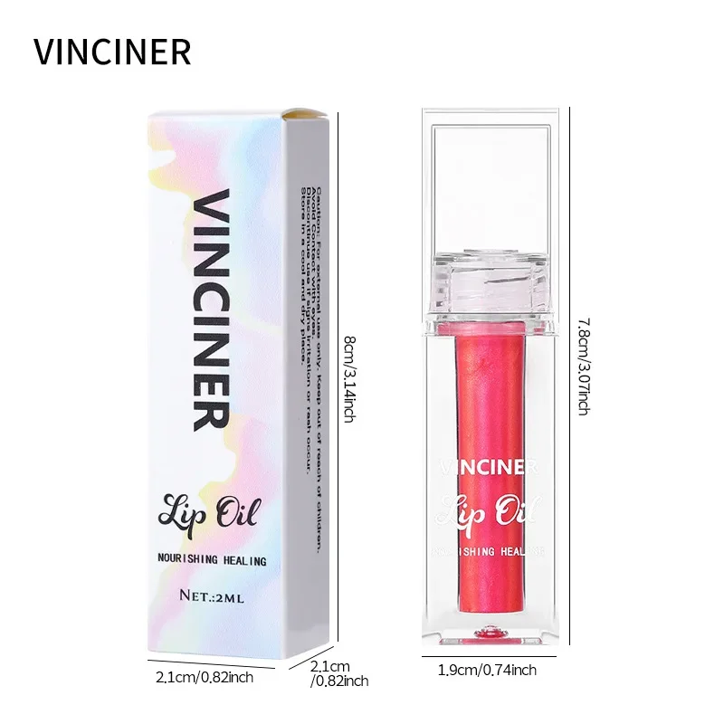 VINCINER 9-Color Lip Gloss Shining Texture Moisturizing Waterproof Long Lasting Color Rendering Care Lips Anti Drying Lip Oil 2g