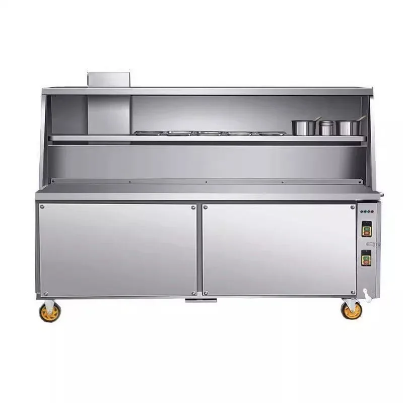 Commercial double-layer flat-suction smokeless barbecue truck, purification machine