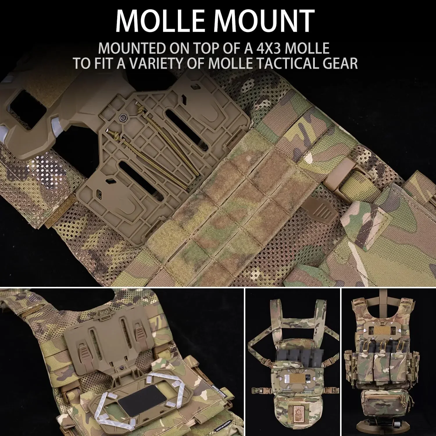 Molle-Handytrage der NEUEN Generation, klappbare Halterung mit schnellem Zugang, taktische Weste-Brusthalterung, Airsoft-Schutttrage – Detail 18