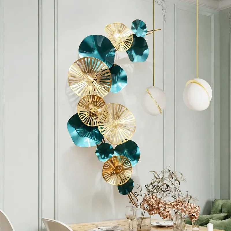 Light Luxury Wrought Iron Wall Decoration Pendant 3D Wall Art Living Room Background Hanging Studio Creative Home Decor