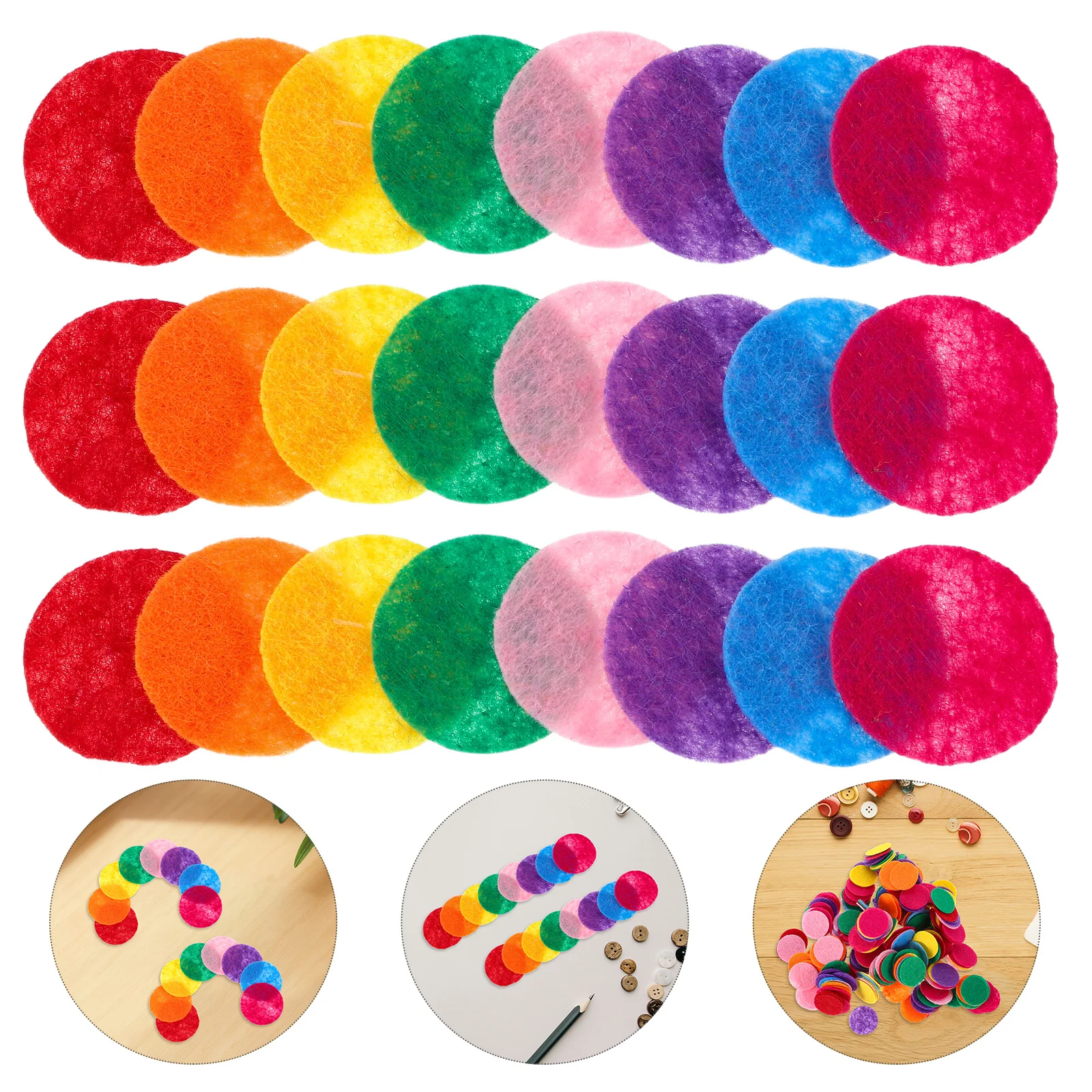 

1000Pcs Felt Circles Early Education Soft Nonwoven Fabric Pads for Kids Sewing Patchwork DIY Craft Holiday Decoration Multicolor