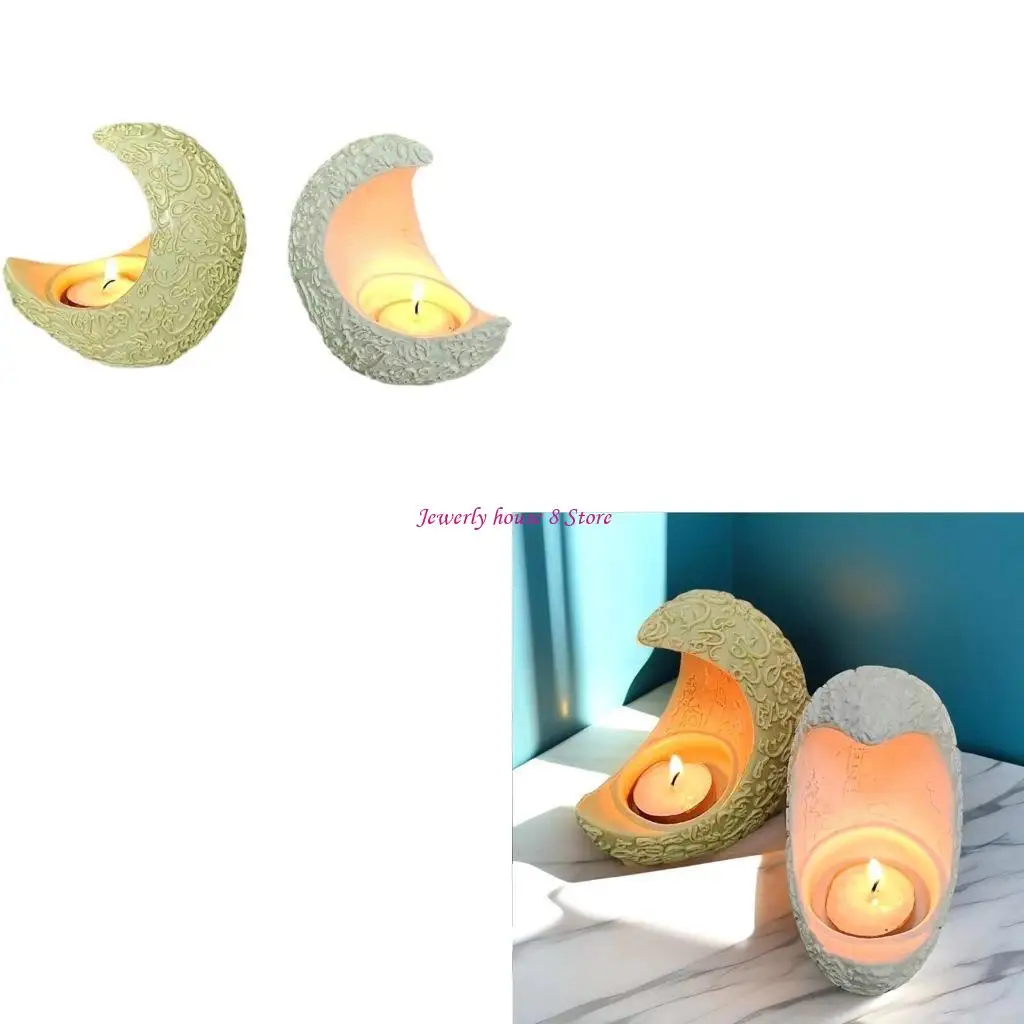 

Holder Resin Molds Moon Candlesticks Epoxy Casting Silicone Molds for Home