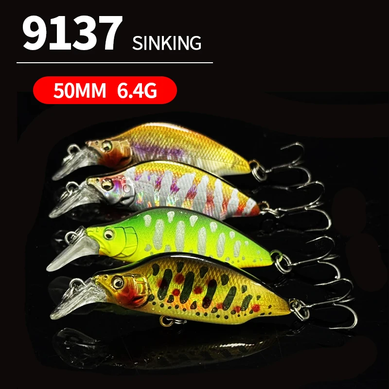 

6.4g 50mm Sinking Minnow Fishing Lure Japan Design Stream Artificial Hard Bait for Perch Bass Jerkbait Swimbait Wobbler Supplies