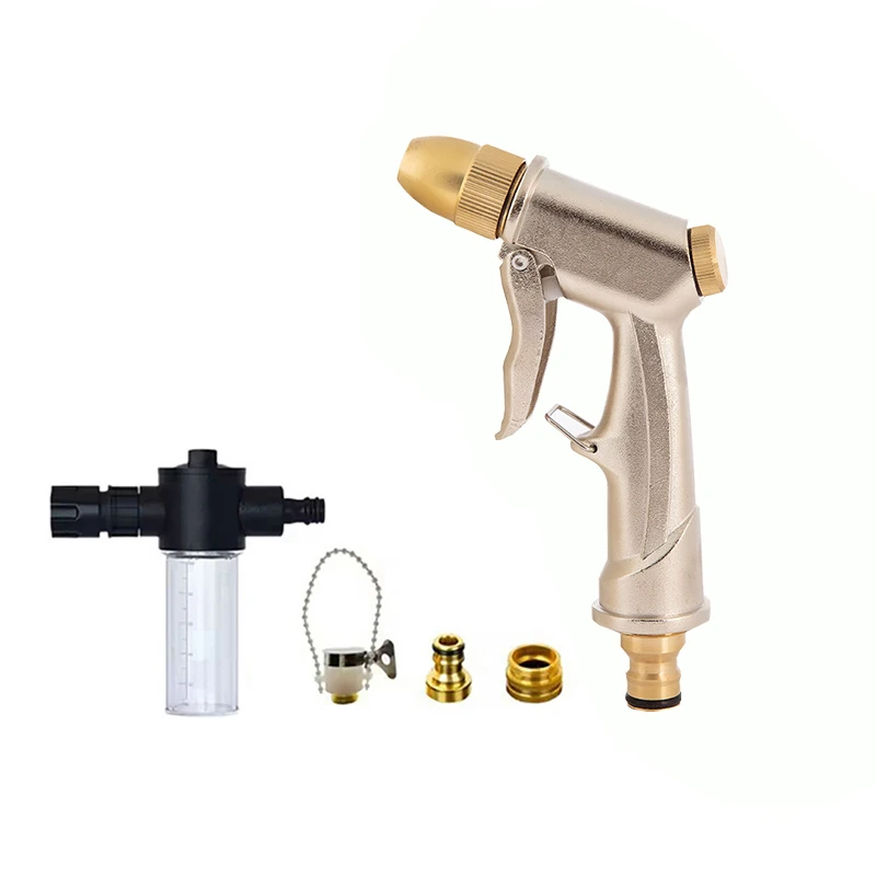 Hochdruck-Wasserspritzpistole mit Metall-Messingdüse für Gartenschlauch, Rasen, Autowäsche, Sprühgerät, Sprinkler, Autowaschzubehör, Wasserpistolen