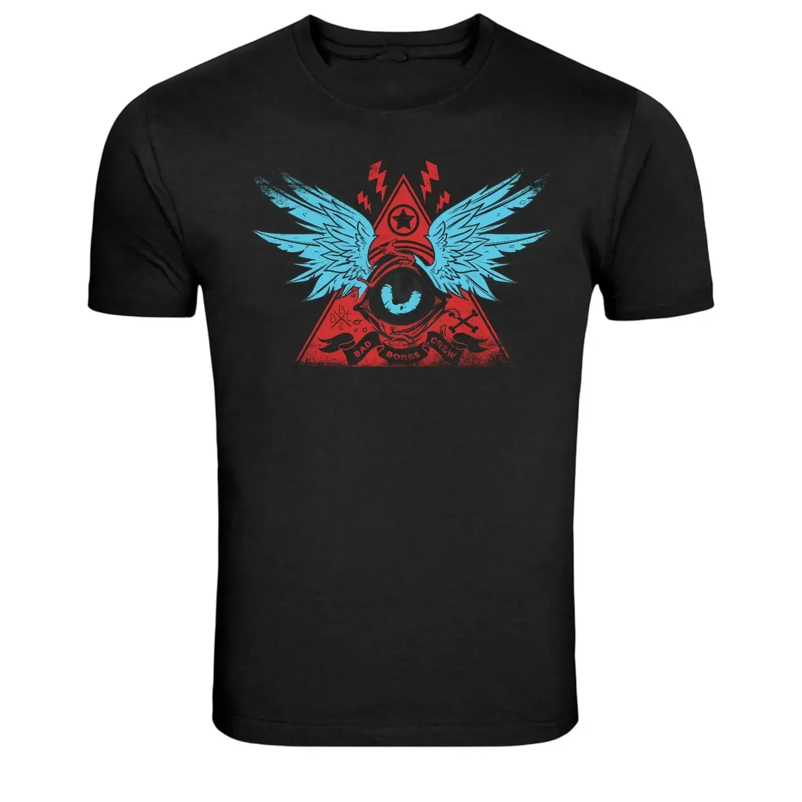All Seeing Eye Winged Pyramid Occult T Shirt vintage Washed designer clothes Stylish Slightly Stretched Breathable Soft