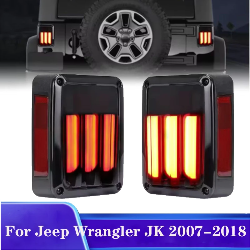 

For 07-16 Jeep Wrangler LED Tail Lights Rear Brake Reverse Lamps For Sahara, Freedom Rubicon 2007 - 2016 LED Brake Tail Lights