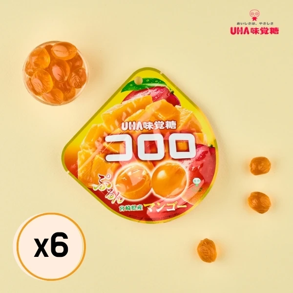 40g * 6 pieces of mikakutocoro mango-flavored tangled Minkang-chewy-Perm jelly