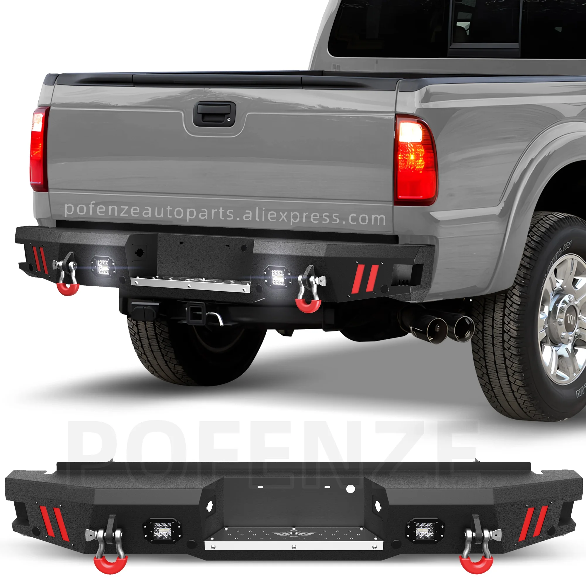 

F250 Rear Bumper Full Width Offroad Bumper for 1999-2016 Ford F250/F350/F450 Pickup Trucks, Cars Accessories