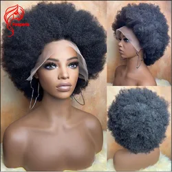 Hesperis Afro Kinky Curly Wig Human Hair Short Wigs For Woman Natural 4B 4C Brazilian Hair Lace Front Human Hair Wigs Short Bob