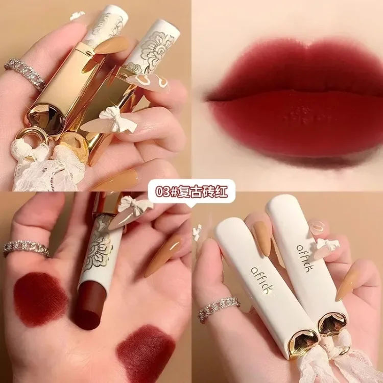 Rouge à lèvres en dentelle de velours, maquillage, miel, blanc, anti-adhésif, tasse, bouche, rouge, imperméable, non décoloration, 256