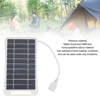 5V 5W USB Solar Panel Professional High Efficiency Monocrystalline Silicon Portable Handheld Solar Panel Charger for Camping