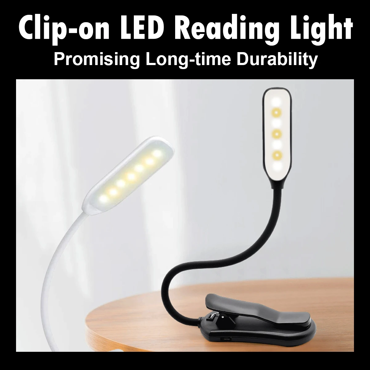 Usb Rechargeable Reading Light 3-level 7 Led Lamp Mini Clamp Soft Warm White Dimmable Dc-5v 360°clip-on Desk Energy-saving Lamps