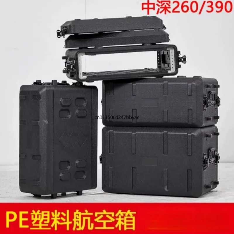 For 2U 4U 6U Plastic Audio Rack Case Portable Stage Flight Cabinet For Amplifier Microphone Receiver
