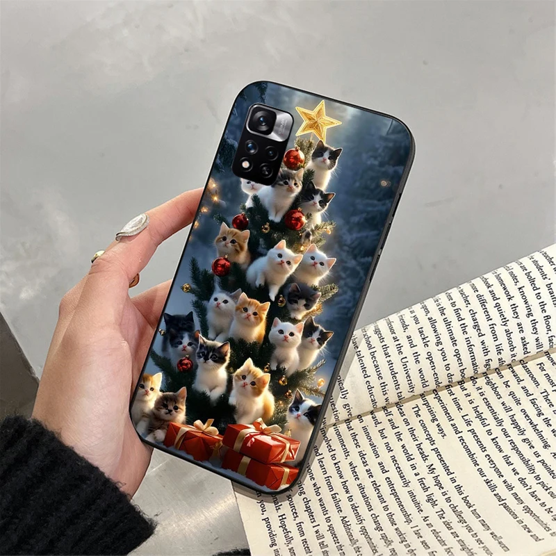 

Phone Case For Xiaomi Redmi note 14 Pro 14 13 12 11 10 Pro 14S 12S 11S Redmi 14C 13C 10 Christmas Cat Tree