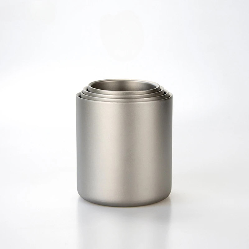 Outdoor Travel Picnic Camping Double-layer Pure Titanium Water Cup Insulated Coffee Cup 550mL