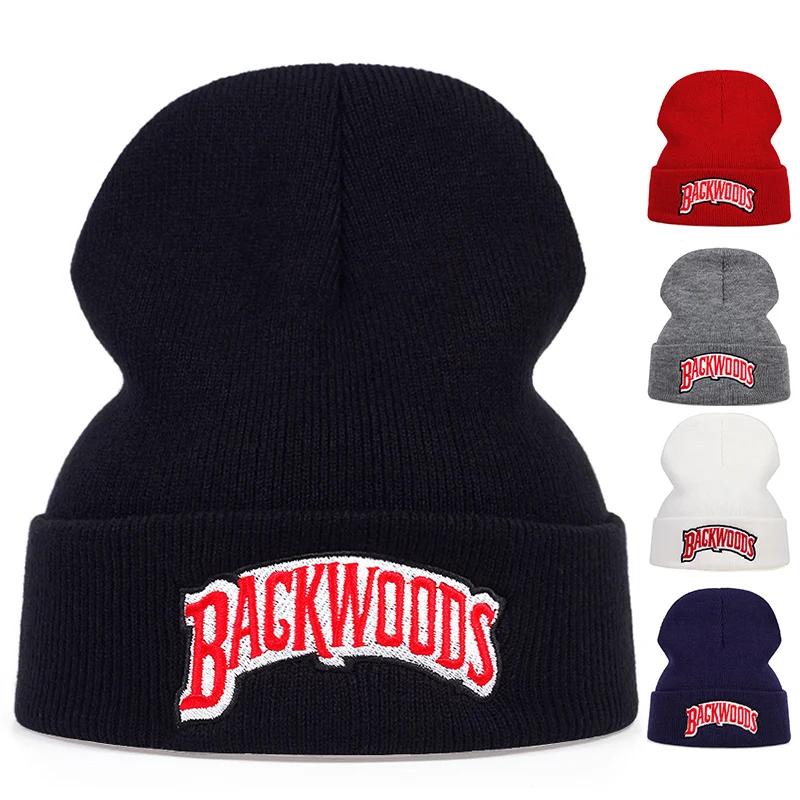 Hip-hop embroidered lettering Cap Men Women backwoods Knitted Wool Hat BACKWOODS embroidered knitted Caps with a hood Caps