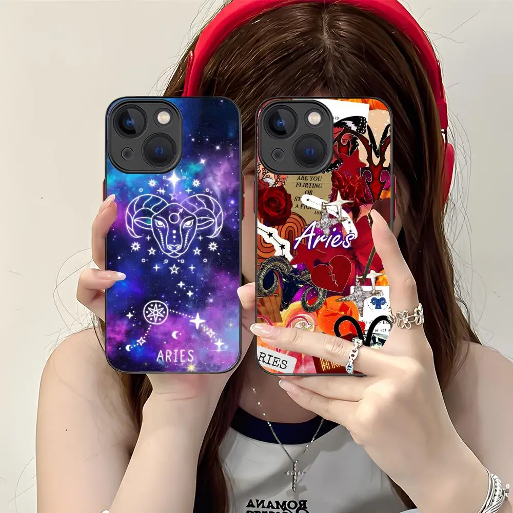 

Чехол для мобильного телефона Zodiac Sign Aries для iPhone 17, 16, 15, 14, 13, 12, 11 X XR XS 8 7 Pro Max Plus, мини-цветный силиконовый чехол, роскошный
