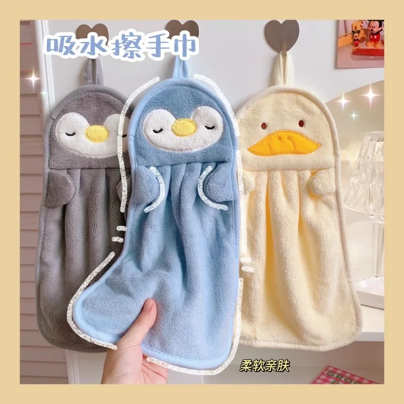 Cute Animal Kids Toddler Hand Towel Kitchen with Hanging Loop Microfiber Absorbent Quick Dry Utility Towel for Home Bathroom