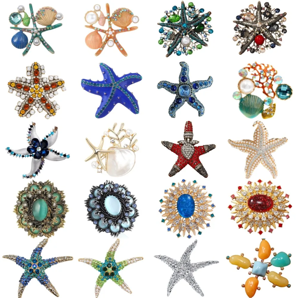 Barocke Luxus-Seestern-Broschen im Meeresstil für Herren und Damen, Schmuck, Modeaccessoires und Partygeschenke