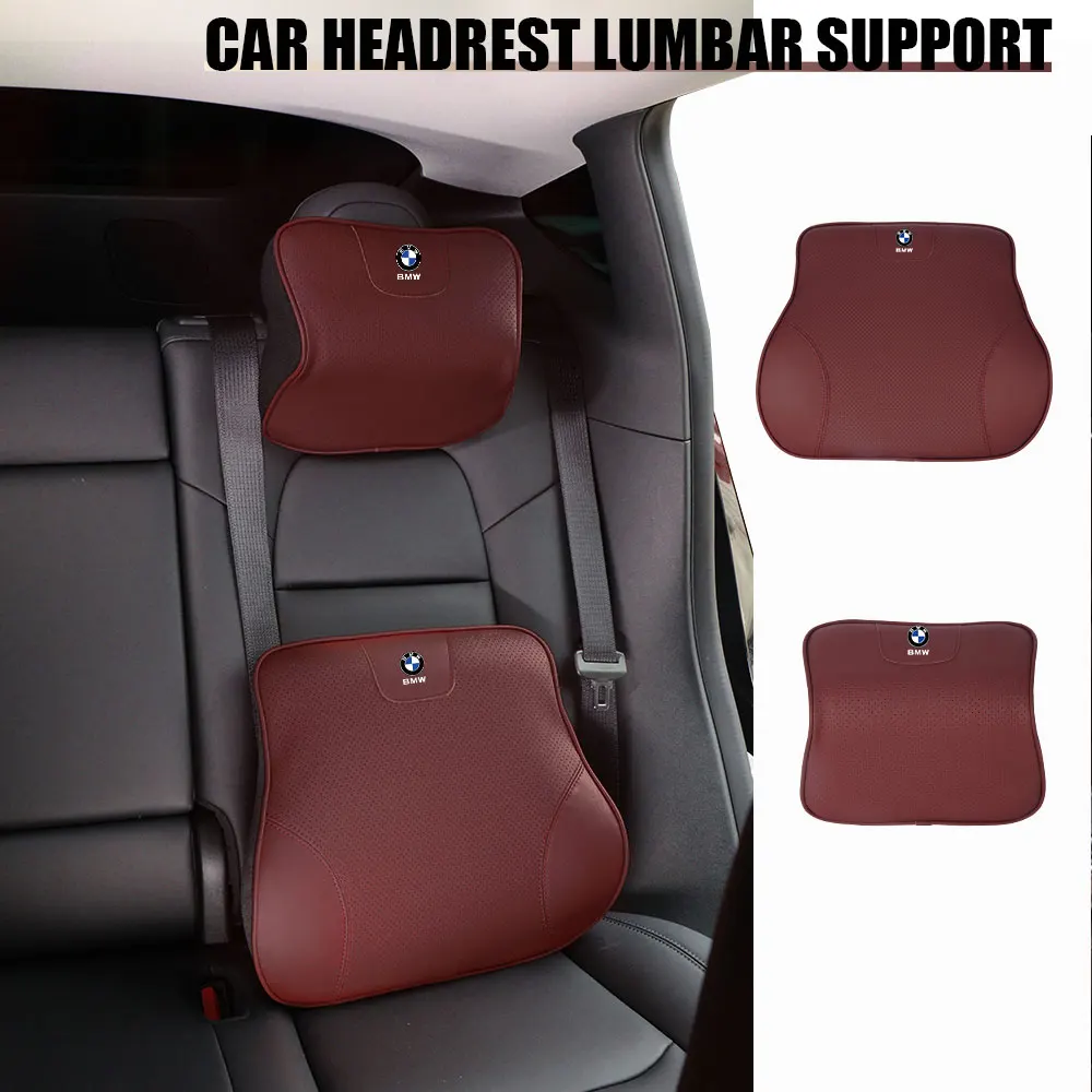 Car Headrest Lumbar Cushion Head Neck Pillow Waist Support Pad For BMW M M3 M5 F30 F20 E28  E36 E39 E46 E91 Performance X1 X2 X5