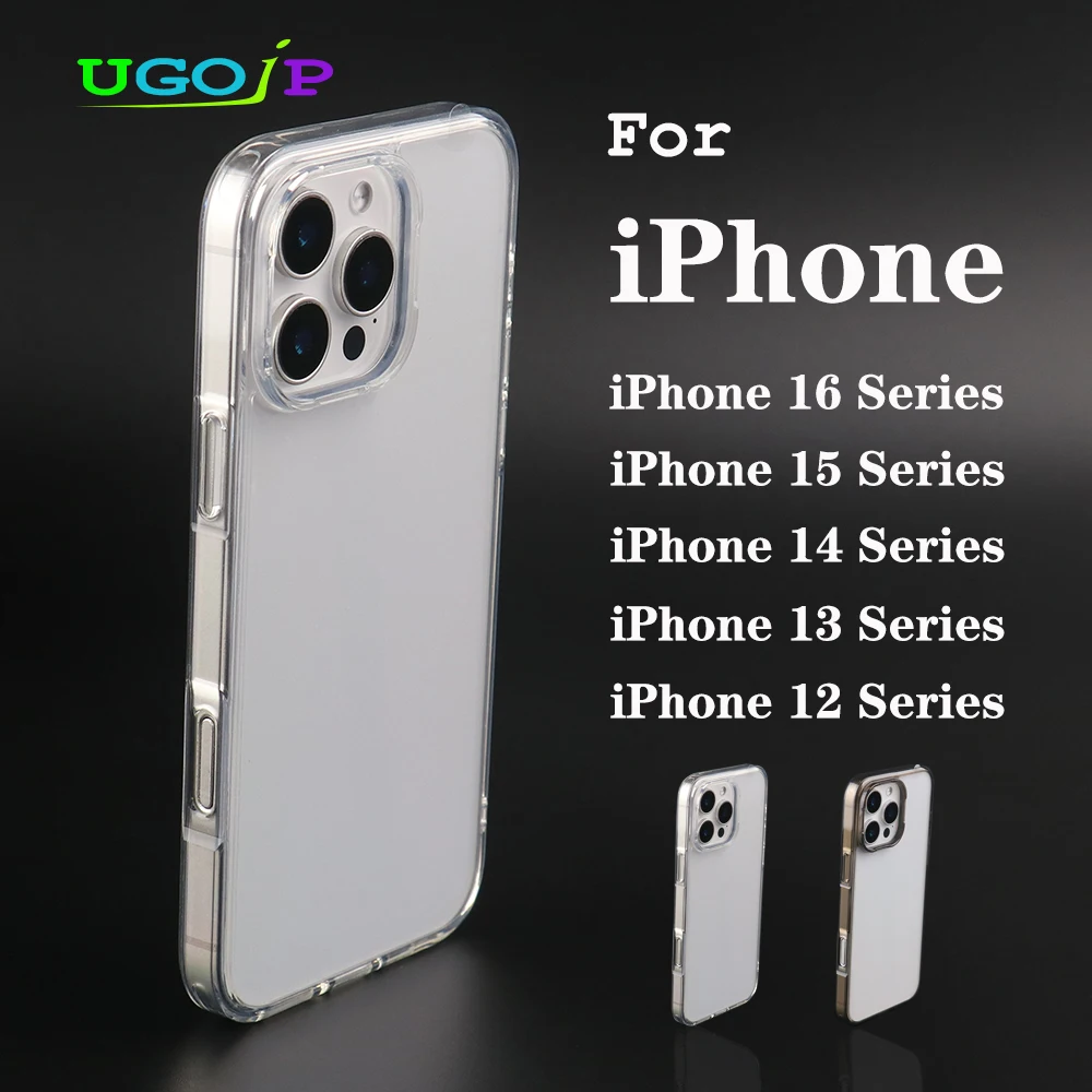 

UGOjP Case For iPhone 16 Pro Max 15 14 13 12 Pro Transparent Phone Case For iPhone 13 12 Mini Women Men Clear Protective Cover