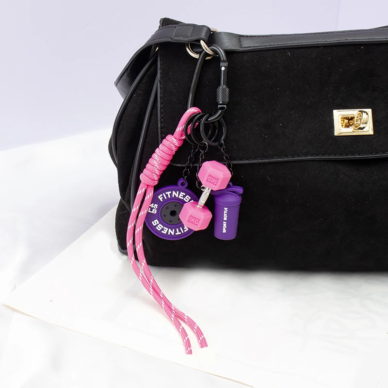Chaveiro Fitness para Amantes de Academia, Presente Premium para Entusiastas de Esportes, Acessórios para Bolsas de Treino e Garrafas de Água, Fivela em Formato D