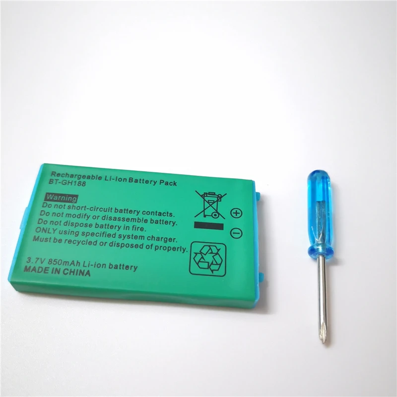 1/2pcs 850mAh Rechargeable Li-ion Battery for Nintendo GBA SP Console Controller Replacement GameBoy Advance with Screwdriver