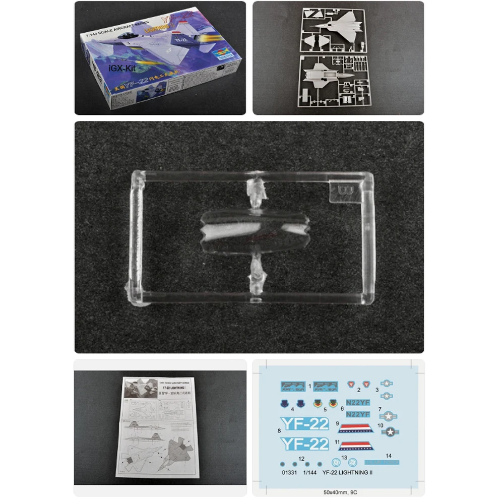 

Trumpeter 01331 1:144 Scale US YF22 YF-22 Lightning II Fighter Aircraft Airplane Plastic Assembly Model Kit Building Modeling