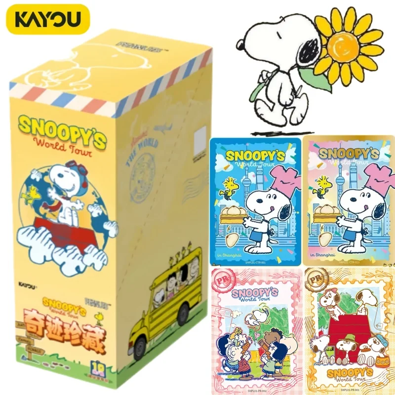 

Kayou Unique Christmas Card Gift Peanuts Miracle Collectible Trading Cards - Limited Snoopy World Travel Anime Merch for Fans