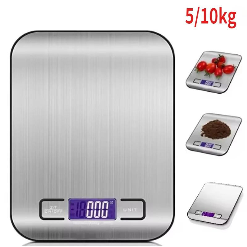 

High Precision Kitchen Scale 10kg Baking Electronic Scale Wholesale Stainless Steel Household Charging Medicine Coffee Roasting