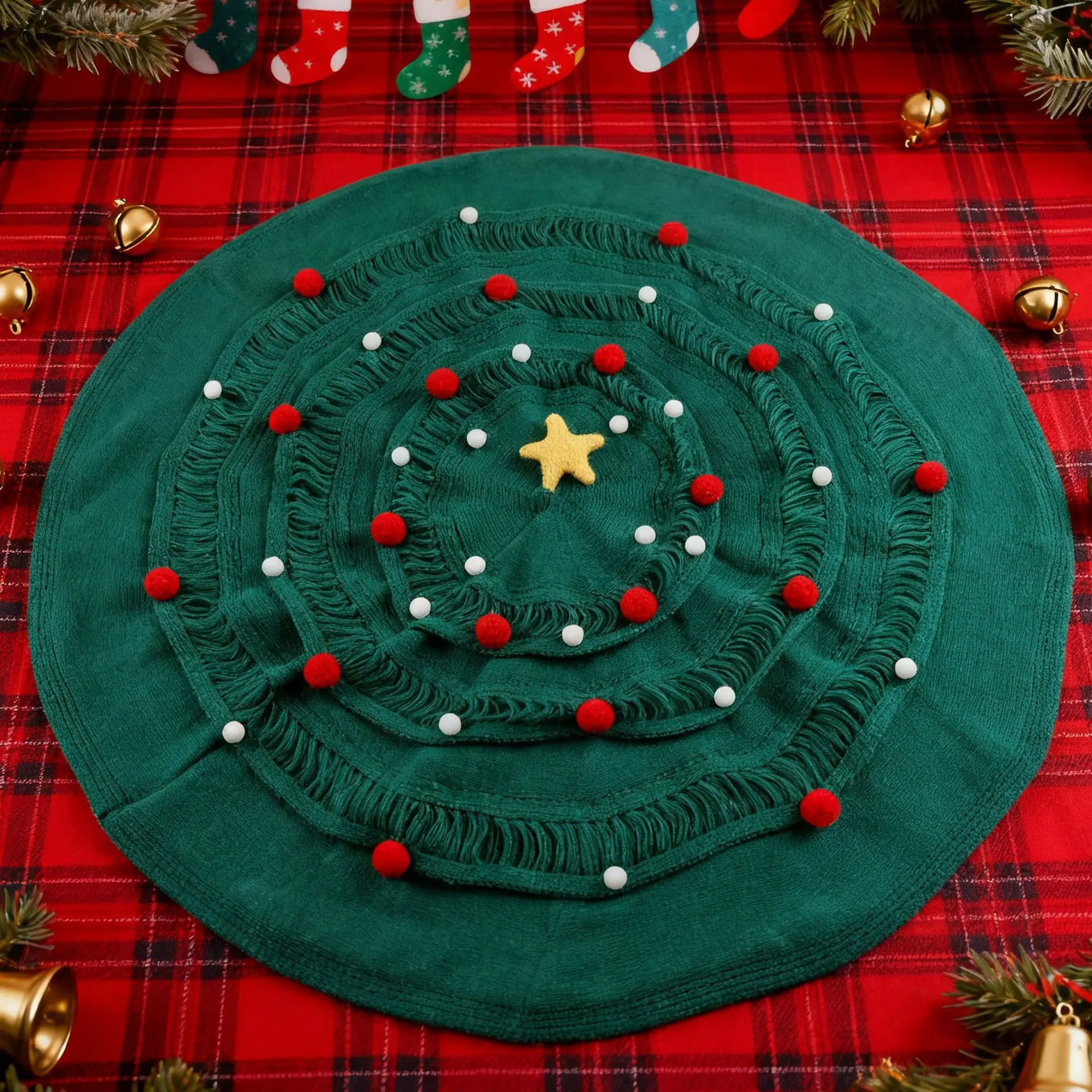 

Christmas Tree Blanket: Finished Gift for Best Friend Hand-Knitted Flower Blanket for Naps