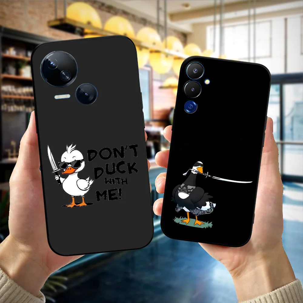 BLACK TPU CASE FOR TECNO SPARK GO 2023 2022 9 8 10 PRO 10C POP 7 6C POVA 4 NEO 2 5 COVER Funny Duck