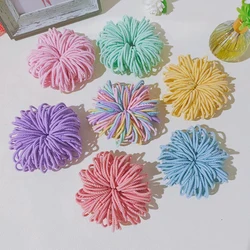 【 100 PCS 】 Children's Headband Friendly And Does Not Harm Hair 3cm Threaded Small Leather Loop Baby Hair Accessories