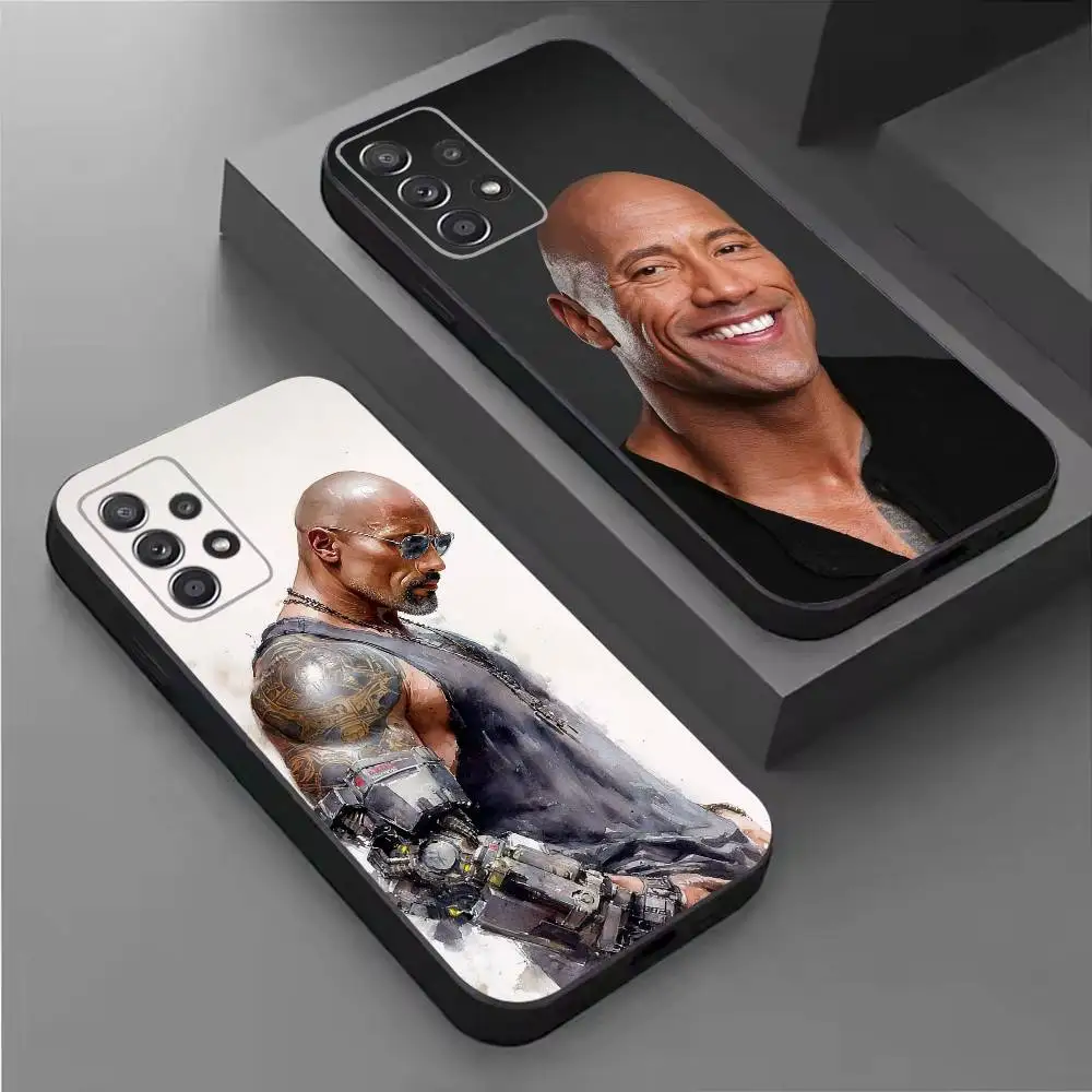 STAR The Rock D-Dwayne Johnson Soft Black Phone Case for Samsung S26,25,24,21,22,21,20,10,9,8,7,6Ultra,Plus,Fe, Lite