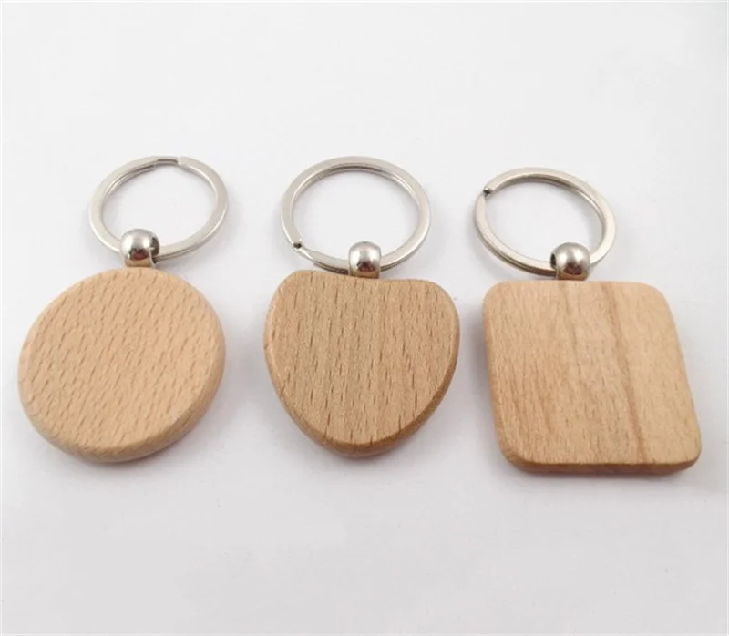 5Pcs Wooden Keychain Record Closure Rectangular Rectangle Engraving Blanks Key Ring Parts For DIY Best Gift Craft Ornaments