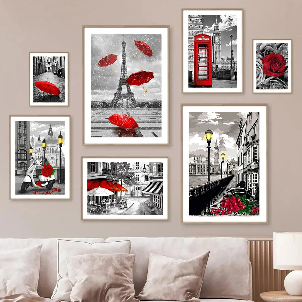 5D Diy Diamond Embroidery Black and White Picture New York Street Cars Full Round Mosaic Diamond Painting Home Decoration Gift