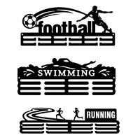 Wall Mounted Medals Display Rack Iron Hanging Medal Holder for Sports Race Football Running Swimming Awards Rack Frame