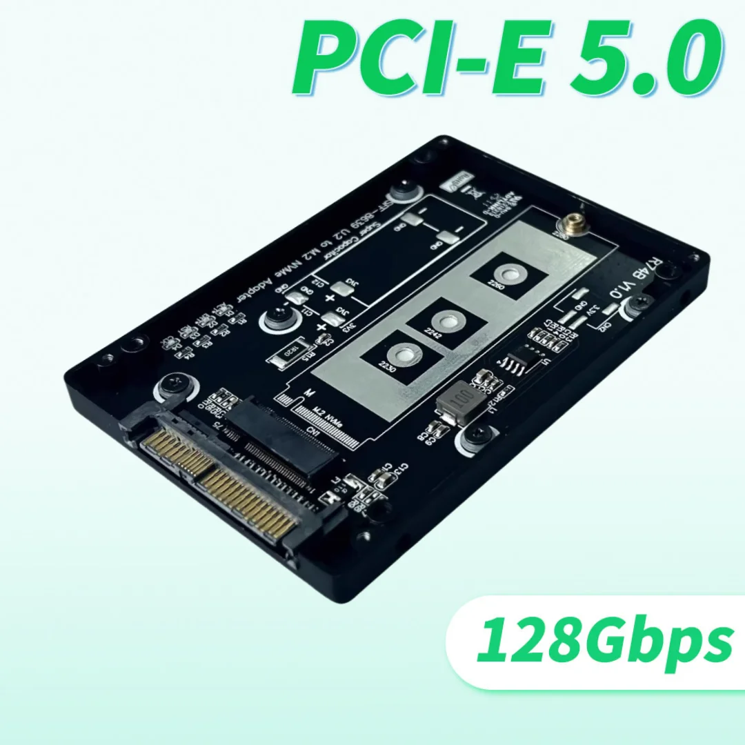 2025 NEW ADT M.2 (M-key) NVMe To U.2 SSD SFF8639 Adapter Hard Disk Case CNC Aluminum Alloy PCIe 5.0 X4 128Gbps Gen5 R74B