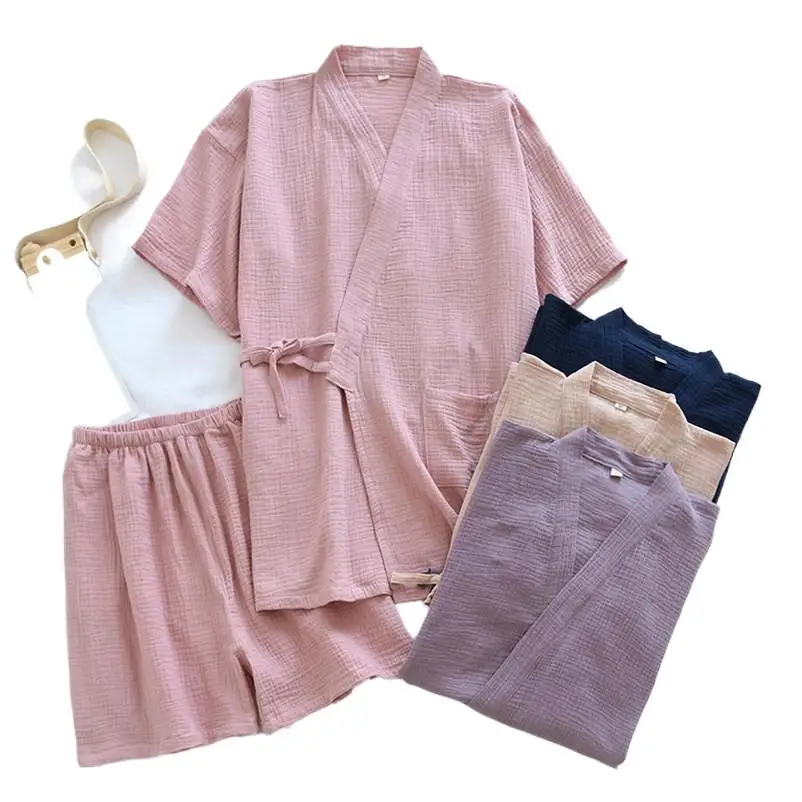 Women Summer 2 Piece Sets Cotton Short Sleeve Pajamas Shirt & Pants Set Women Sleepwear Home Suit Sets 