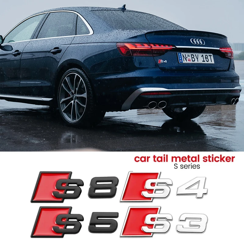 

3D Car Trunk Badge Logo Decal Car Accessories for Audi Sline S3 S4 S5 S6 S7 S8 A4L A6L A1 A3 A4 A5 A6 A7 SQ5 SQ7 SQ3