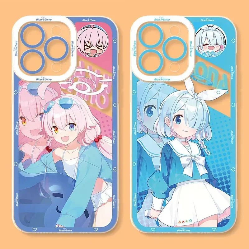 Anime Blue Archive Phone Case For iPhone 15 14 Pro Max 13 12 Mini 11 Pro XR XS X 8 7 6 6S Plus SE 2020 Soft Silicone Back Cover