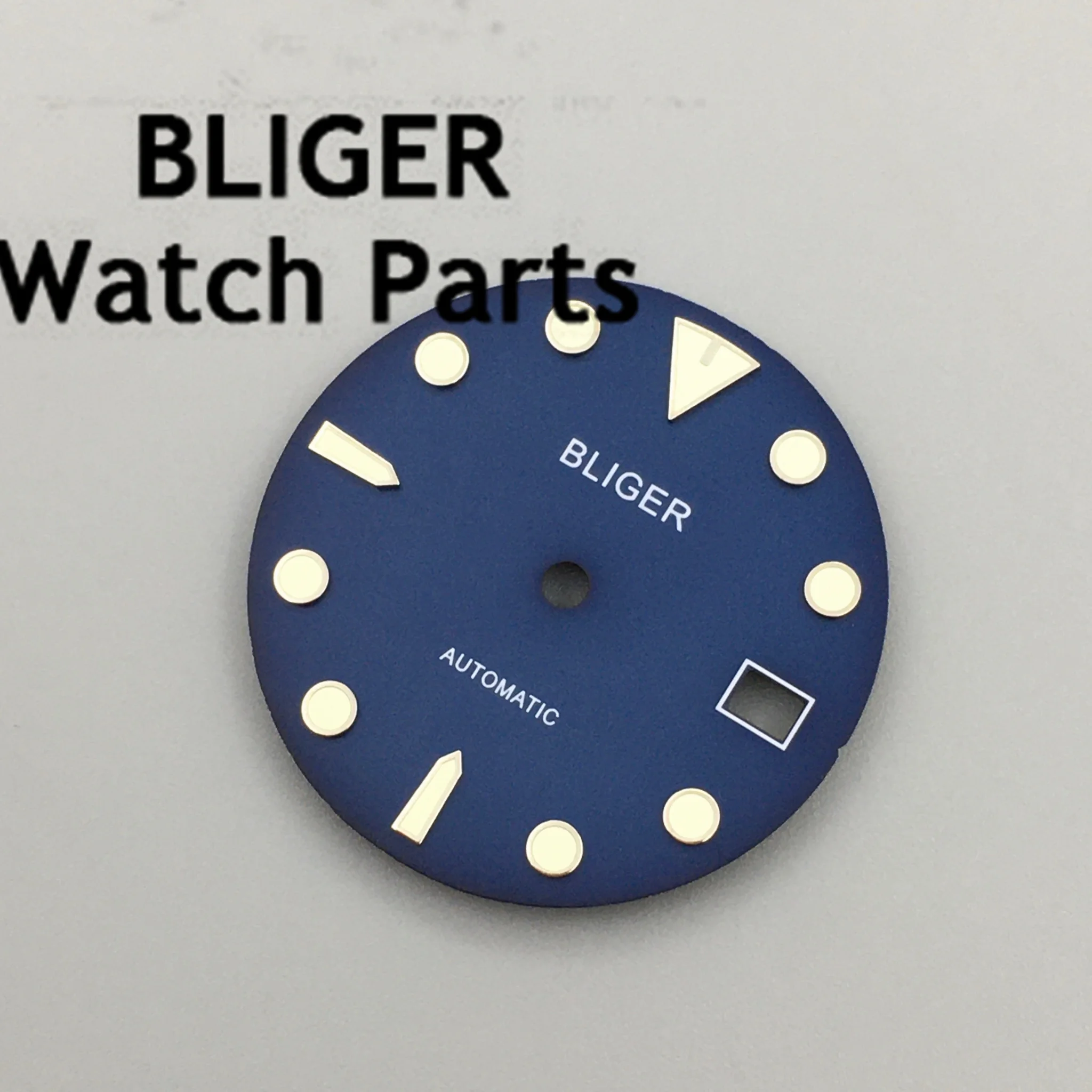 BLIGER 29mm czarna niebiesko-zielona tarcza zegarka C3 świecąca tarcza dopasowana do ruchu NH35 3 korona 3.8 korona